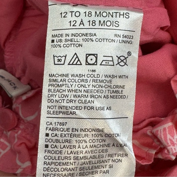 Janie and Jack Pink Floral Tropical Print Sleeveless Jumpsuit Lined Size 12-18M - Picture 9 of 10